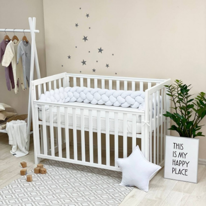 Protectie laterala patut bebe tripla alba